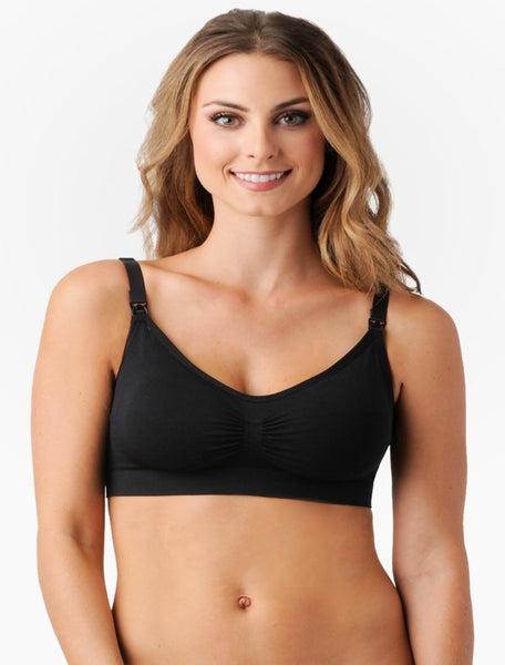 Brasier de lactancia sin aros con pads removibles Bandita® negro