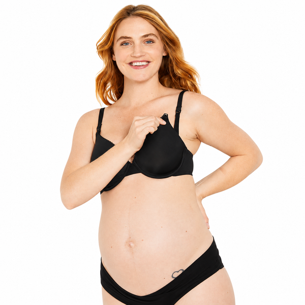 Brasier de lactancia de cobertura completa con aros negro