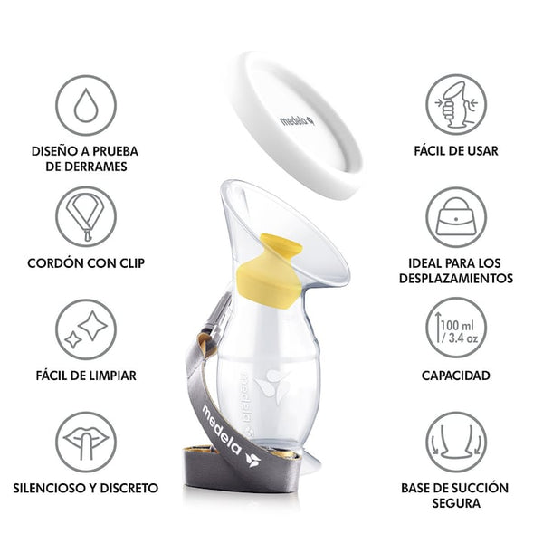 Colector de leche de silicona Medela 3.4oz.
