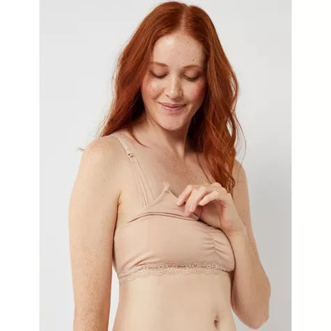 Brasier de lactancia con encaje beige