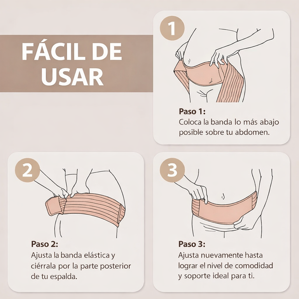 Banda de Soporte Ajustable para Embarazo Beige - 9lunasshop.com