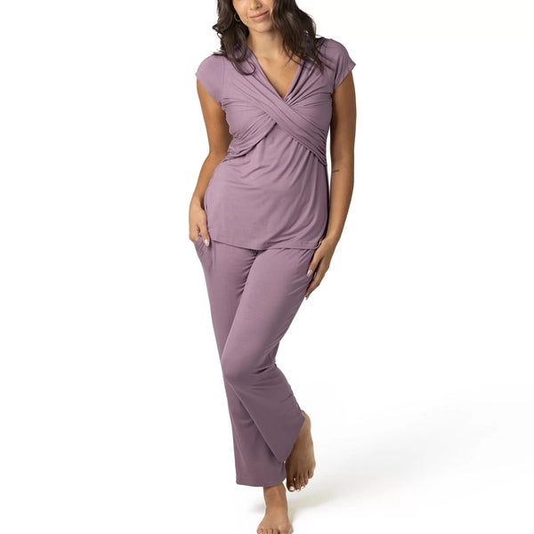 Set de Pijama de Maternidad y Lactancia Davy Morada