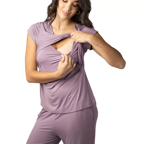 Set de Pijama de Maternidad y Lactancia Davy Morada