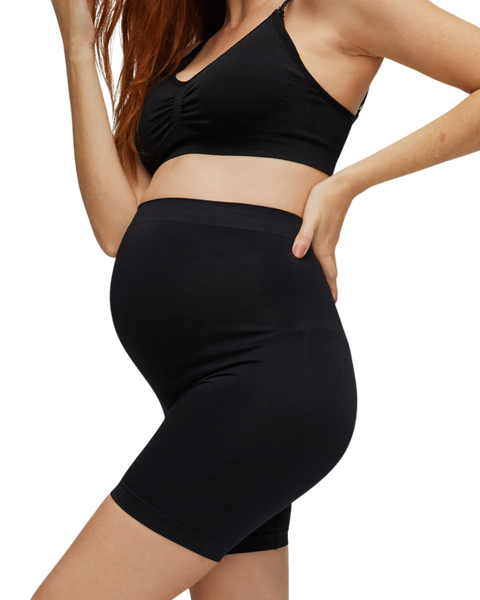 Faja Short de soporte para embarazo sin costuras negra - 9lunasshop.com