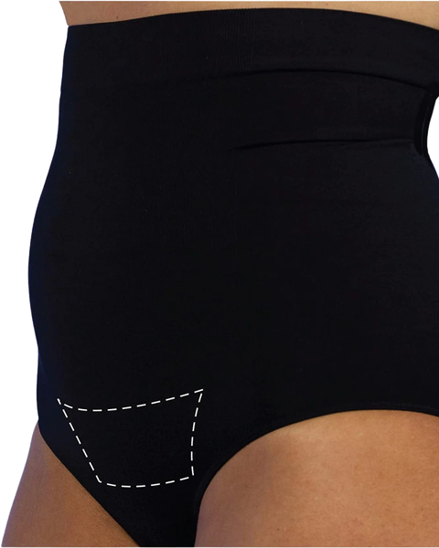 Panty postparto de cesárea con panel de silicona negro - 9lunasshop.com