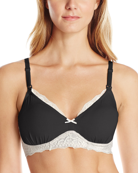 Brasier materno y de lactancia con encaje negro - 9lunasshop.com