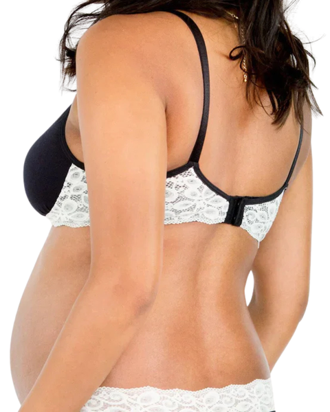 Brasier materno y de lactancia con encaje negro - 9lunasshop.com