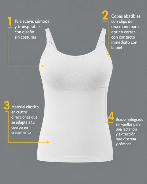 Camiseta materna y de lactancia sin mangas negra Medela - 9lunasshop.com