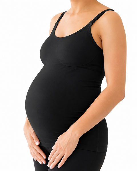 Camiseta materna y de lactancia sin mangas negra Medela - 9lunasshop.com