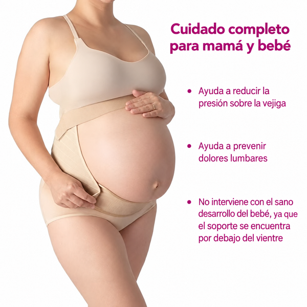 Banda de Soporte Ajustable para Embarazo Negra - 9lunasshop.com