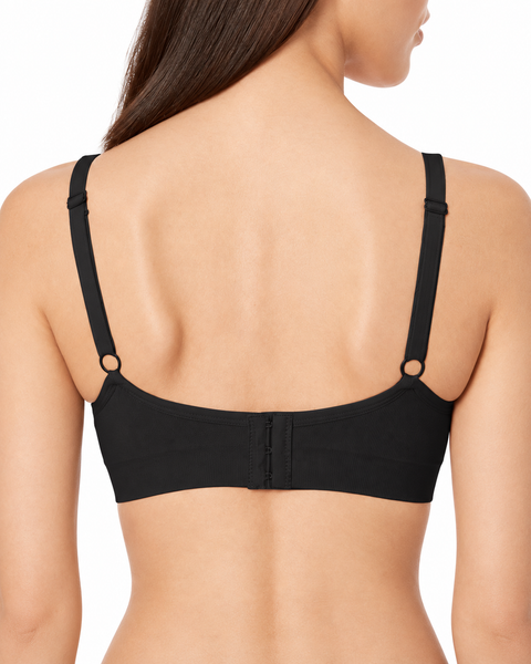 Brasier de Lactancia Negro para Dormir con Tiras Anchas