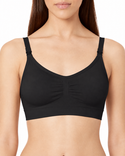 Brasier de Lactancia Negro para Dormir con Tiras Anchas