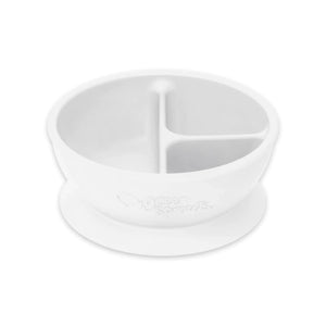 Bowl de silicona con 3 compartimentos para comidas de bebé blanco