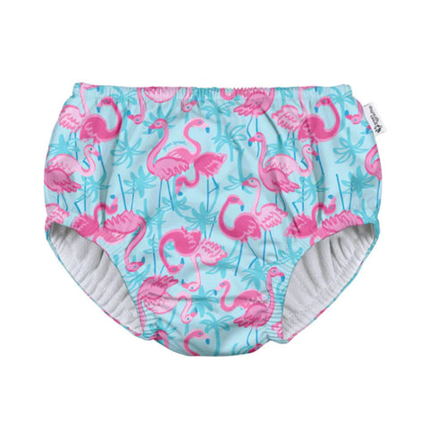 Bañador Pañál reutilizable estampado flamigos turquesa