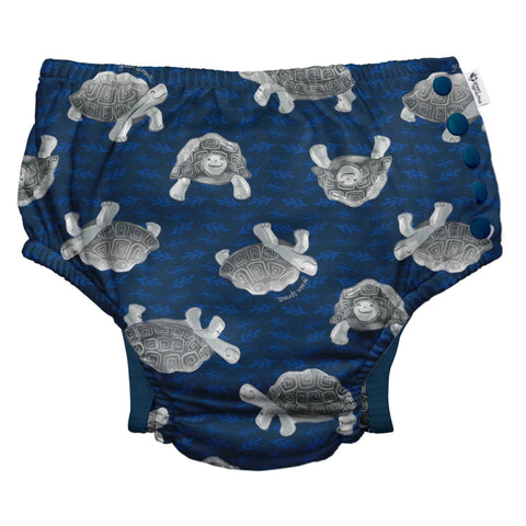 Bañador Pañál reutilizable con botones estampado tortugas navy