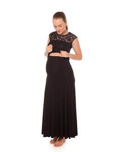 Falda larga 100% algodón pima peruano negro - 9lunasshop.com