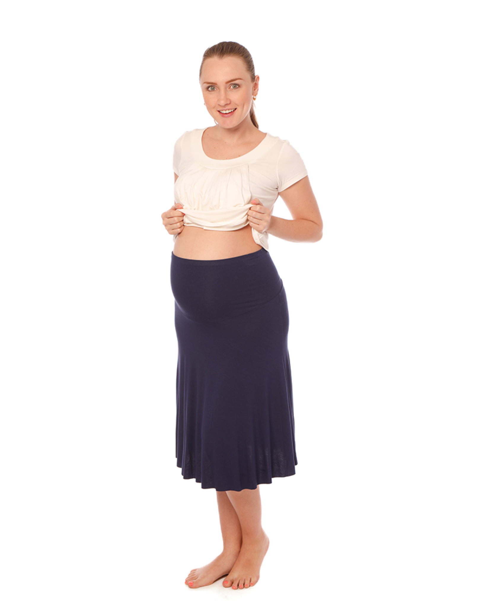 Falda corta 100% algodón pima peruano azul - 9lunasshop.com