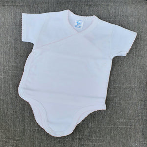 Body algodón pima peruano con borde rosado Ropa bebé - Embarazada - Maternidad - Embarazo - 9lunasshop.com