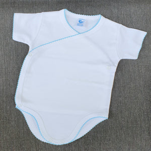 Body algodón pima peruano con borde turquesa Ropa bebé - Embarazada - Maternidad - Embarazo - 9lunasshop.com