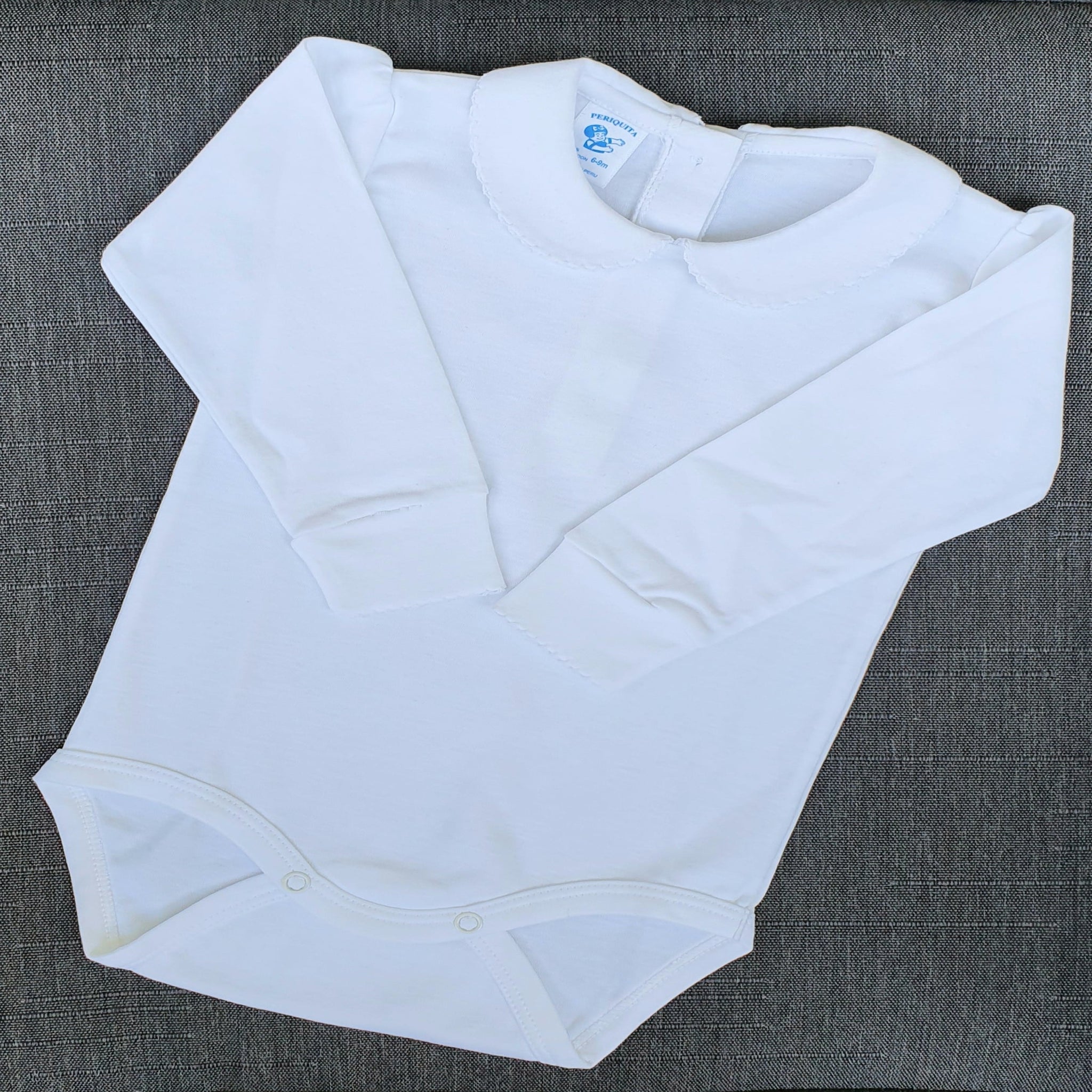 Body algodón pima peruano manga larga con cuello y borde blanco Ropa bebé - Embarazada - Maternidad - Embarazo - 9lunasshop.com