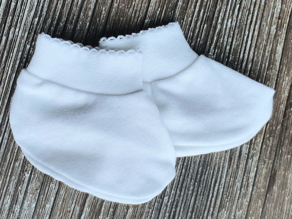 Botines 100% algodón pima peruano borde blanco Ropa bebé - Embarazada - Maternidad - Embarazo - 9lunasshop.com