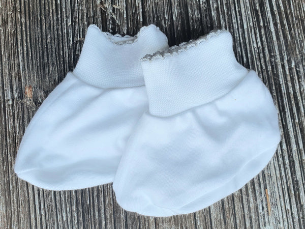 Botines 100% algodón pima peruano borde gris Ropa bebé - Embarazada - Maternidad - Embarazo - 9lunasshop.com