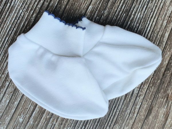 Botines 100% algodón pima peruano borde navy Ropa bebé - Embarazada - Maternidad - Embarazo - 9lunasshop.com