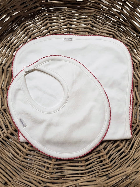 Babero 100% algodón pima peruano borde fuscia Baberos - Embarazada - Maternidad - Embarazo - 9lunasshop.com