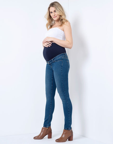Jean skinny desgastado por encima de la barriga Jeans - Embarazada - Maternidad - Embarazo - 9lunasshop.com