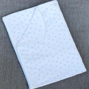 Manta 100% algodón pima peruano estampado patitas celeste Mantas - Embarazada - Maternidad - Embarazo - 9lunasshop.com
