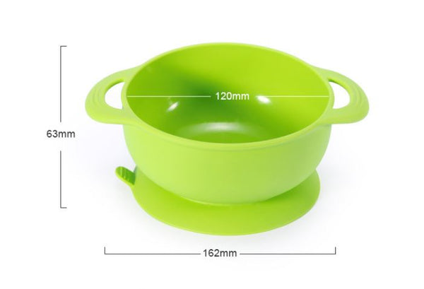 Bowl de  silicona con tapa y cuchara verde