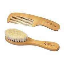 Set de cepillo y peine de madera para bebé