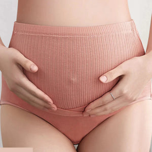 Panty materno de algodón que cubre la barriga con ajuste en la cintura melón