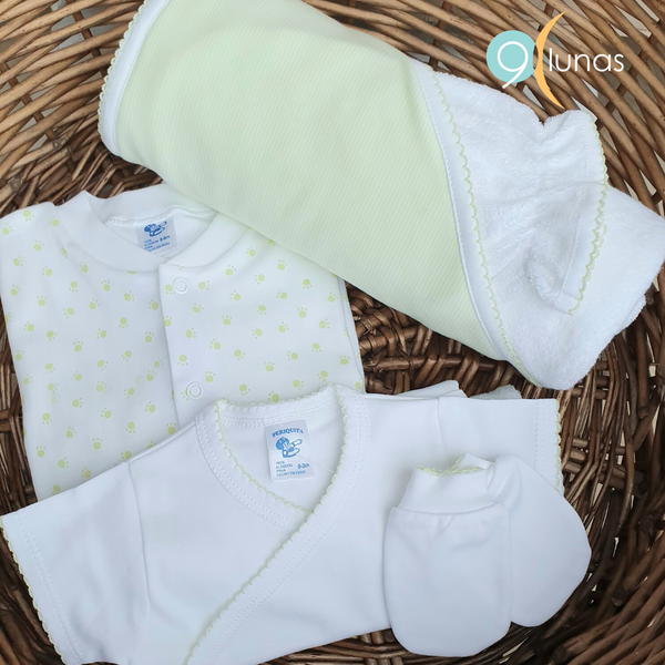 Toalla 100% algodón pima peruano estampado rayas verde limón Toallas - Embarazada - Maternidad - Embarazo - 9lunasshop.com