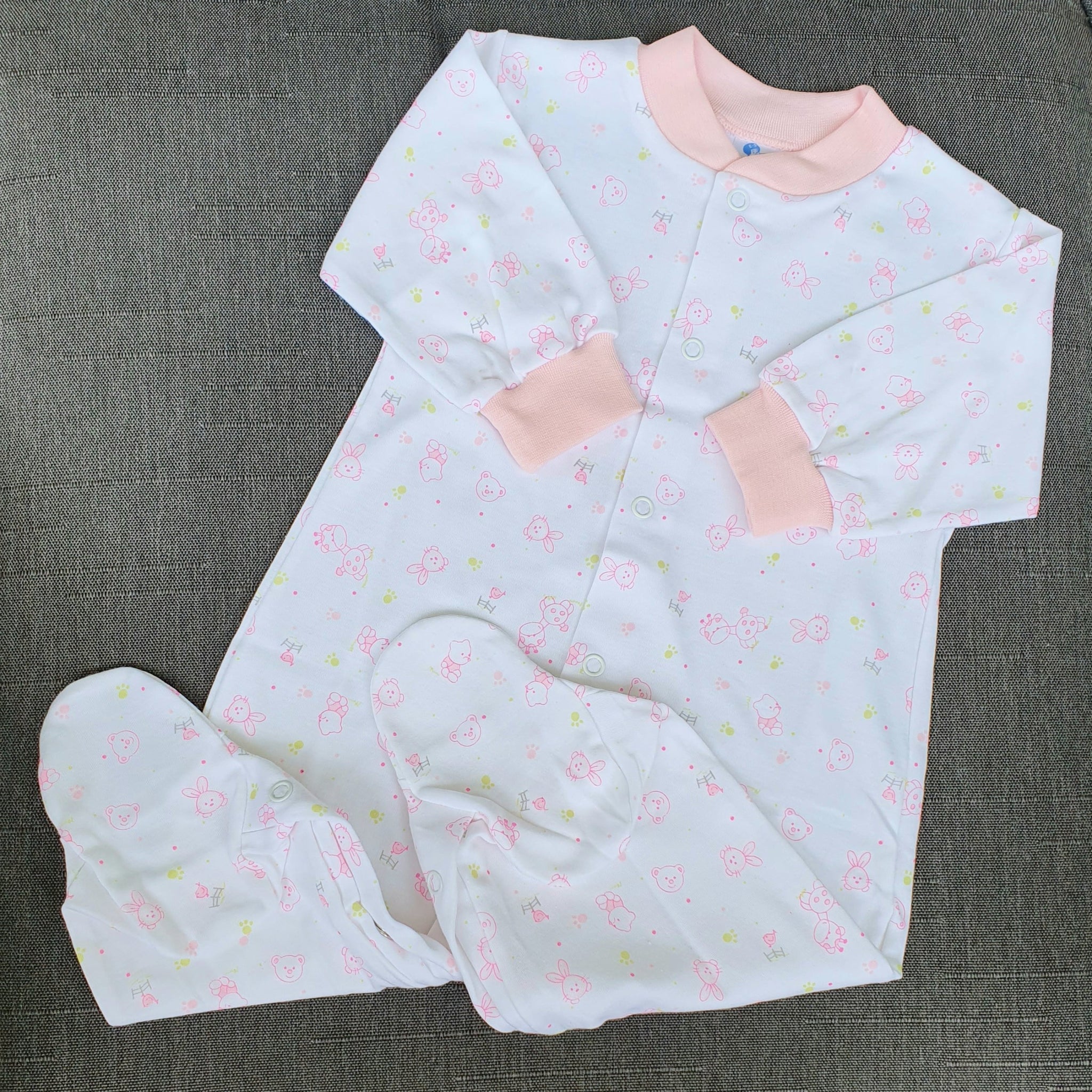 Pijama algodón pima estampado conejitos rosados Ropa bebé - Embarazada - Maternidad - Embarazo - 9lunasshop.com