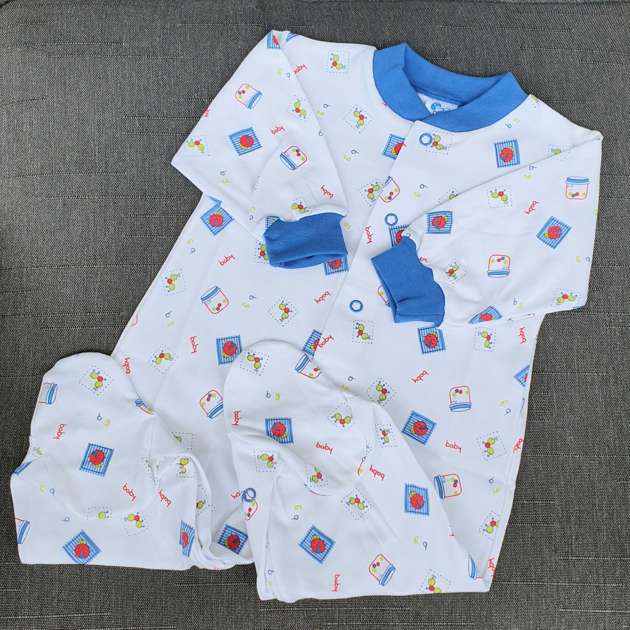 Pijama algodón pima estampado mariquitas navy y rojo Ropa bebé - Embarazada - Maternidad - Embarazo - 9lunasshop.com