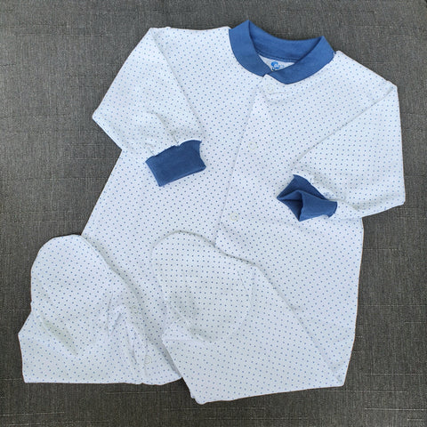 Pijama algodón pima estampado puntos navy Ropa bebé - Embarazada - Maternidad - Embarazo - 9lunasshop.com