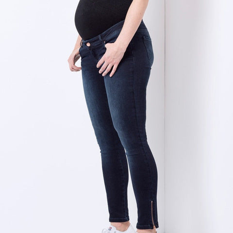 Jeans skinny por encima de la barriga con cremallera en los tobillos Jeans - Embarazada - Maternidad - Embarazo - 9lunasshop.com