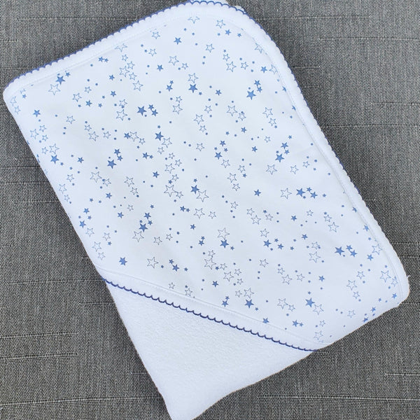 Toalla 100% algodón pima peruano estampado estrellitas navy